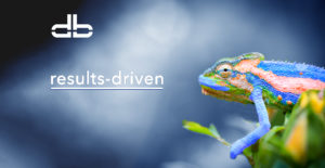 Logo with caption we are results-driven.